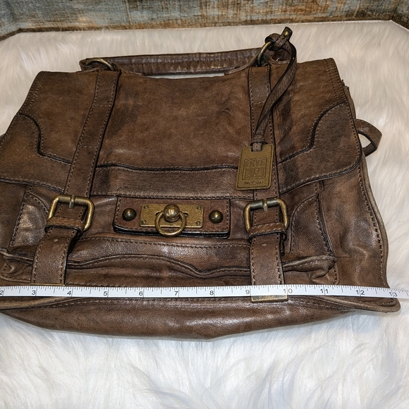 Frye Cameron Distressed Leather Messenger Satchel Bag - Picture 11 of 14